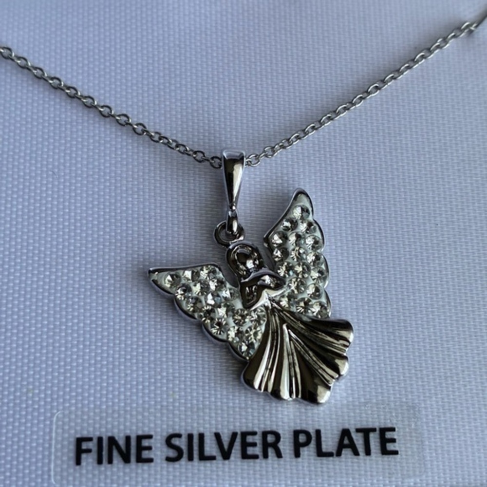 Silver Angel Pendant Necklace